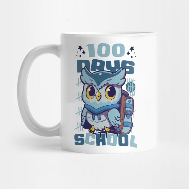 100 days of school featuring a Cute owl with a bagpack #3 by XYDstore